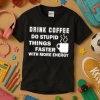 Drink Coffee Do Stupid Things Faster Kids T-Shirt thumb 3