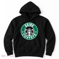 Drink Covfefe Funny Parody Logo Hoodie thumb 0