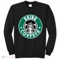 Drink Covfefe Funny Parody Logo Sweatshirt thumb 0
