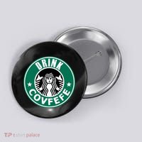 Drink Covfefe Funny Parody Logo Button thumb 0
