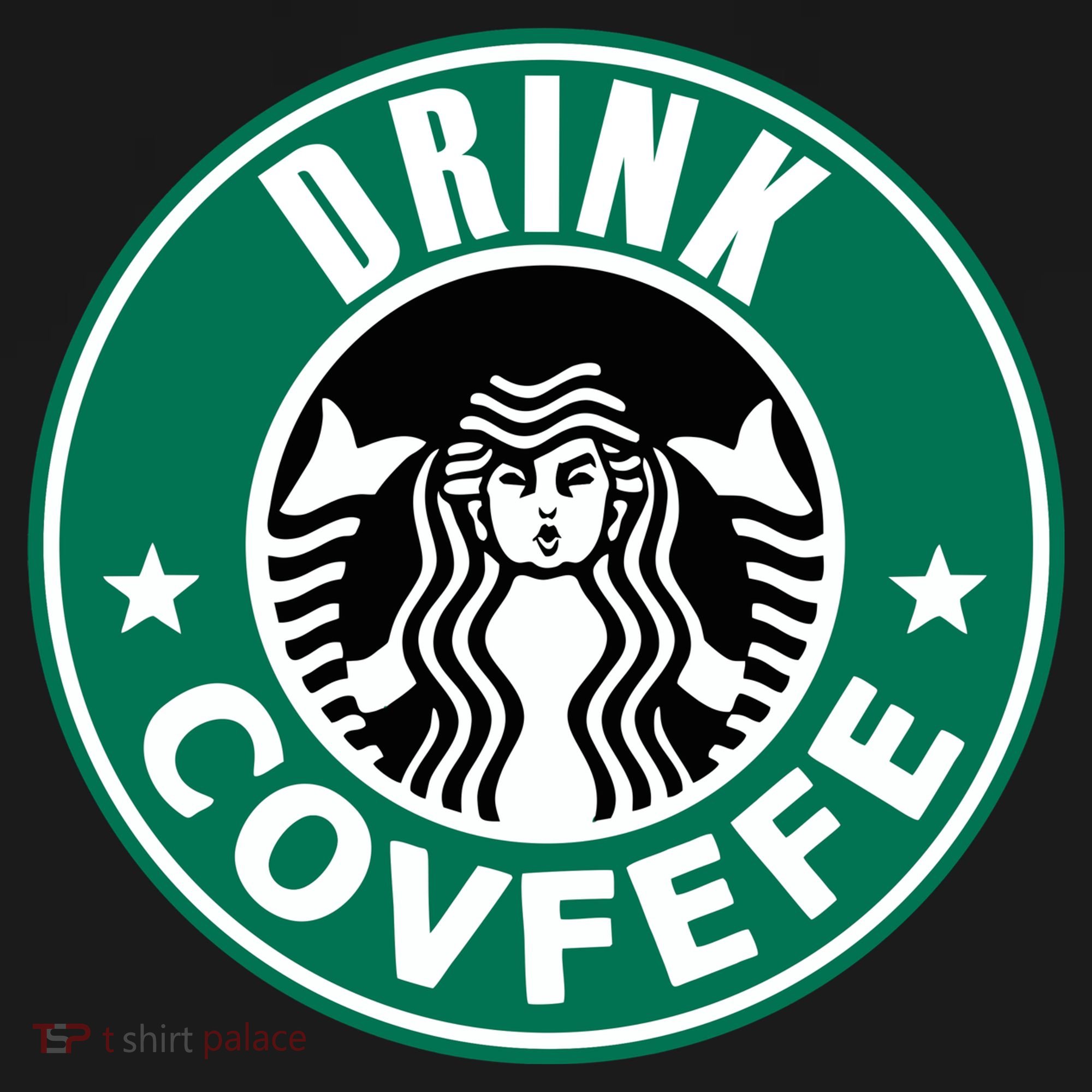 Drink Covfefe Funny Parody Logo Button