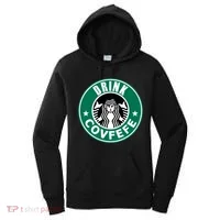 Drink Covfefe Funny Parody Logo Women's Hoodie thumb 0