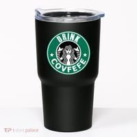 Drink Covfefe Funny Parody Logo Tumbler thumb 0