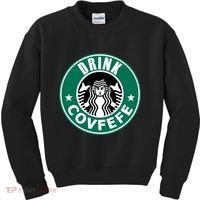 Drink Covfefe Funny Parody Logo Kids Sweatshirt thumb 0