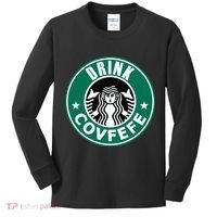 Drink Covfefe Funny Parody Logo Kids Long Sleeve Shirt thumb 0