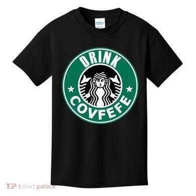 Drink Covfefe Funny Parody Logo Kids T-Shirt