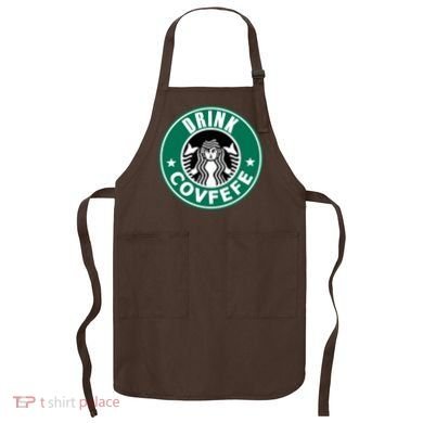Drink Covfefe Funny Parody Logo Apron