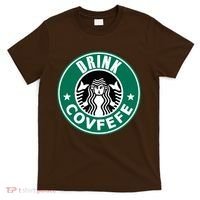 Drink Covfefe Funny Parody Logo T-Shirt thumb 0