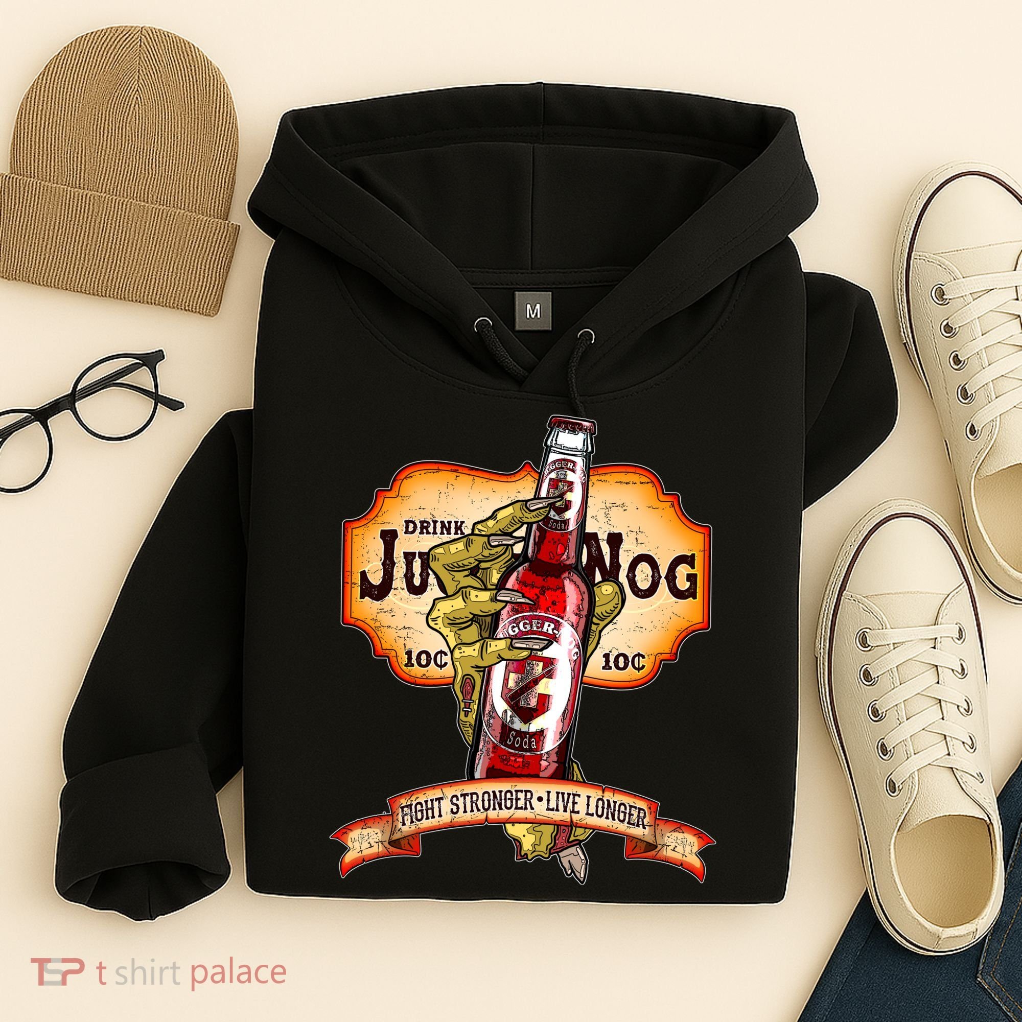 Drink JuggerNog Soda Zombies Hoodie
