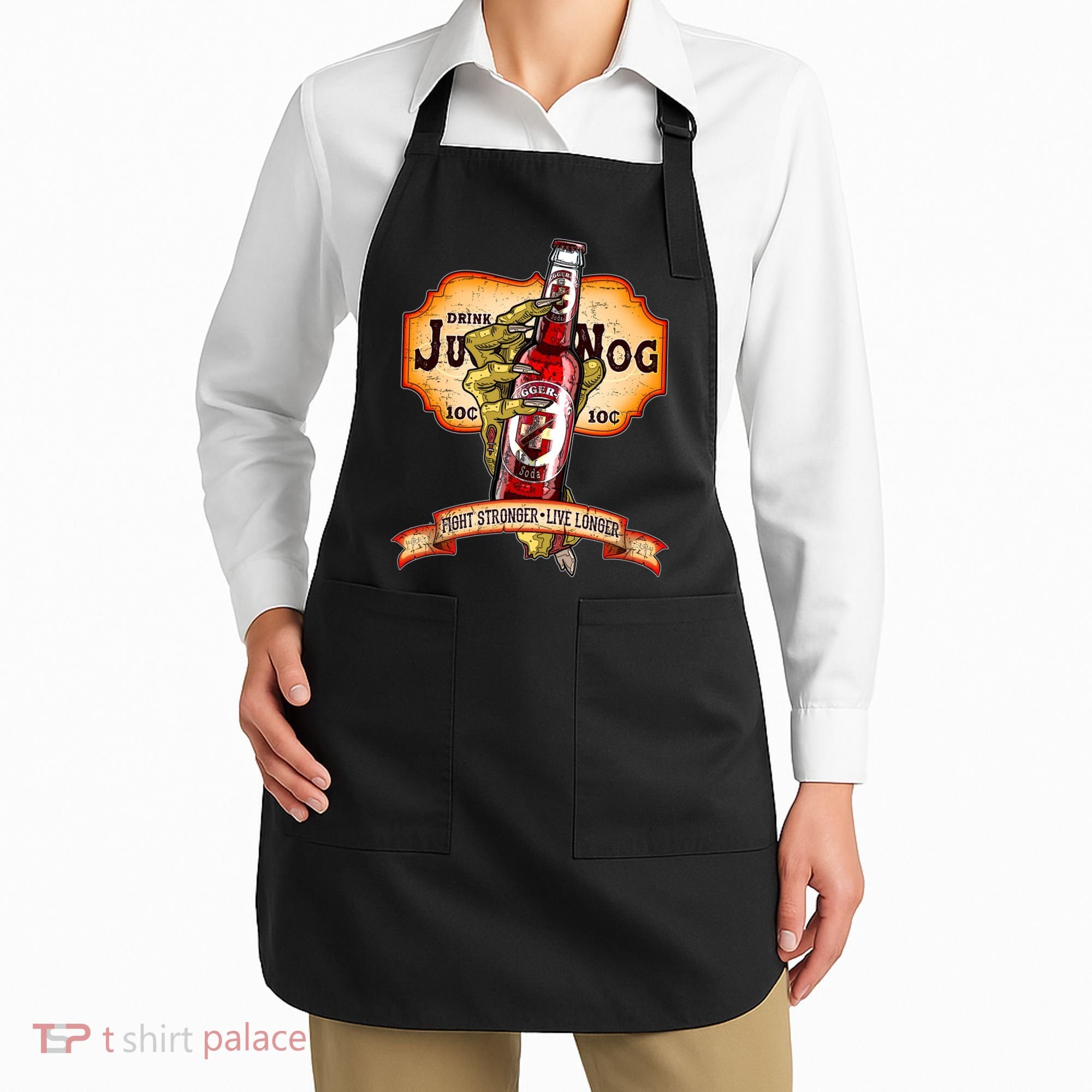 Drink JuggerNog Soda Zombies Apron