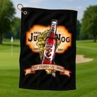 Drink JuggerNog Soda Zombies Golf Towel thumb 1