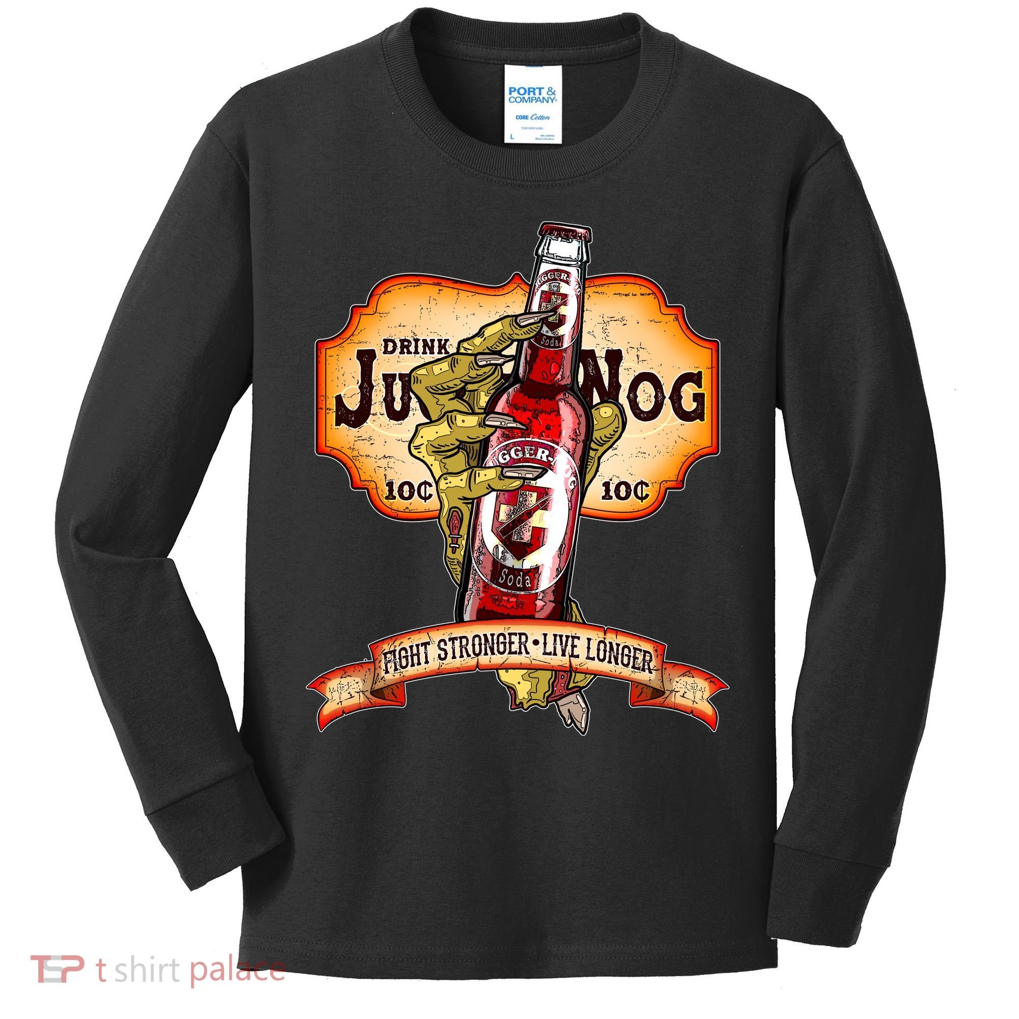 Drink JuggerNog Soda Zombies Kids Long Sleeve Shirt