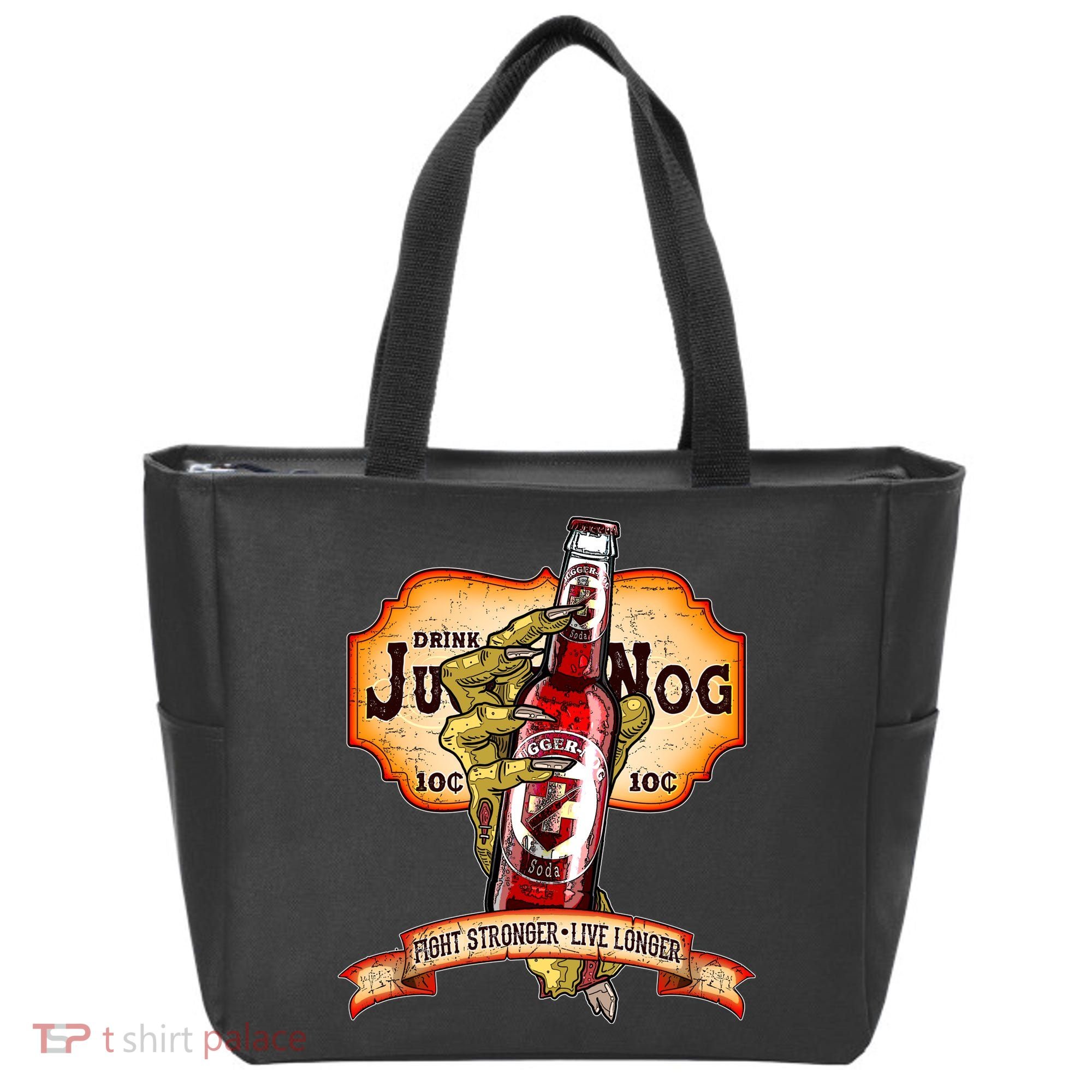 Drink JuggerNog Soda Zombies Tote Bag