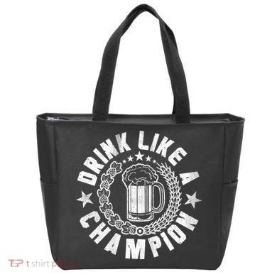 Drink Like a Champion Emblem Tote Bag