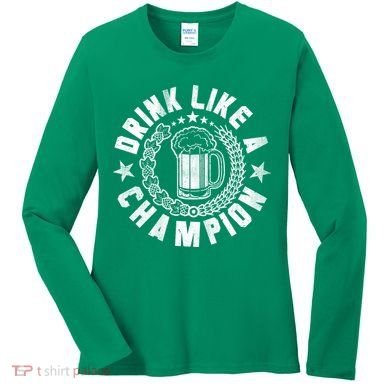 Drink Like a Champion Emblem Women's Long Sleeve Shirt