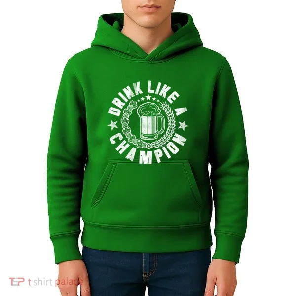 Drink Like a Champion Emblem Kids Hoodie
