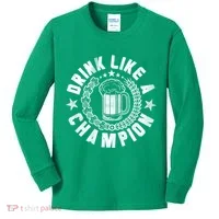 Drink Like a Champion Emblem Kids Long Sleeve Shirt thumb 0