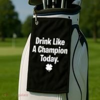 Drink Like A Champion Today Funny St. Patrick's Day Golf Towel thumb 2