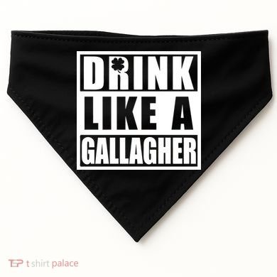 Drink Like A Gallagher Funny St. Patrick's Day Irish Clover USA-Made Doggie Bandana