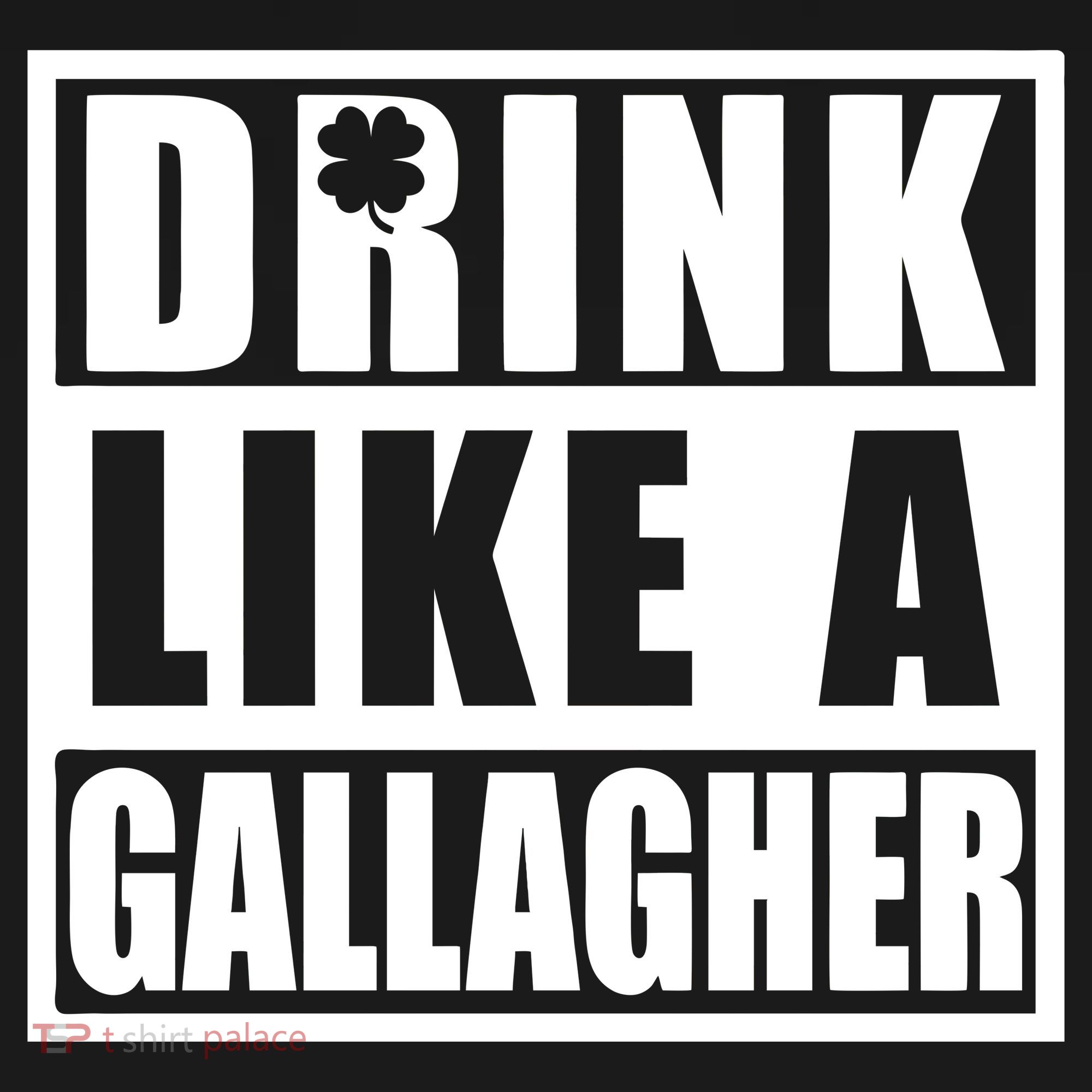Drink Like A Gallagher Funny St. Patrick's Day Irish Clover USA-Made Doggie Bandana