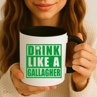 Drink Like A Gallagher Funny St. Patrick's Day Irish Clover Coffee Mug thumb 3