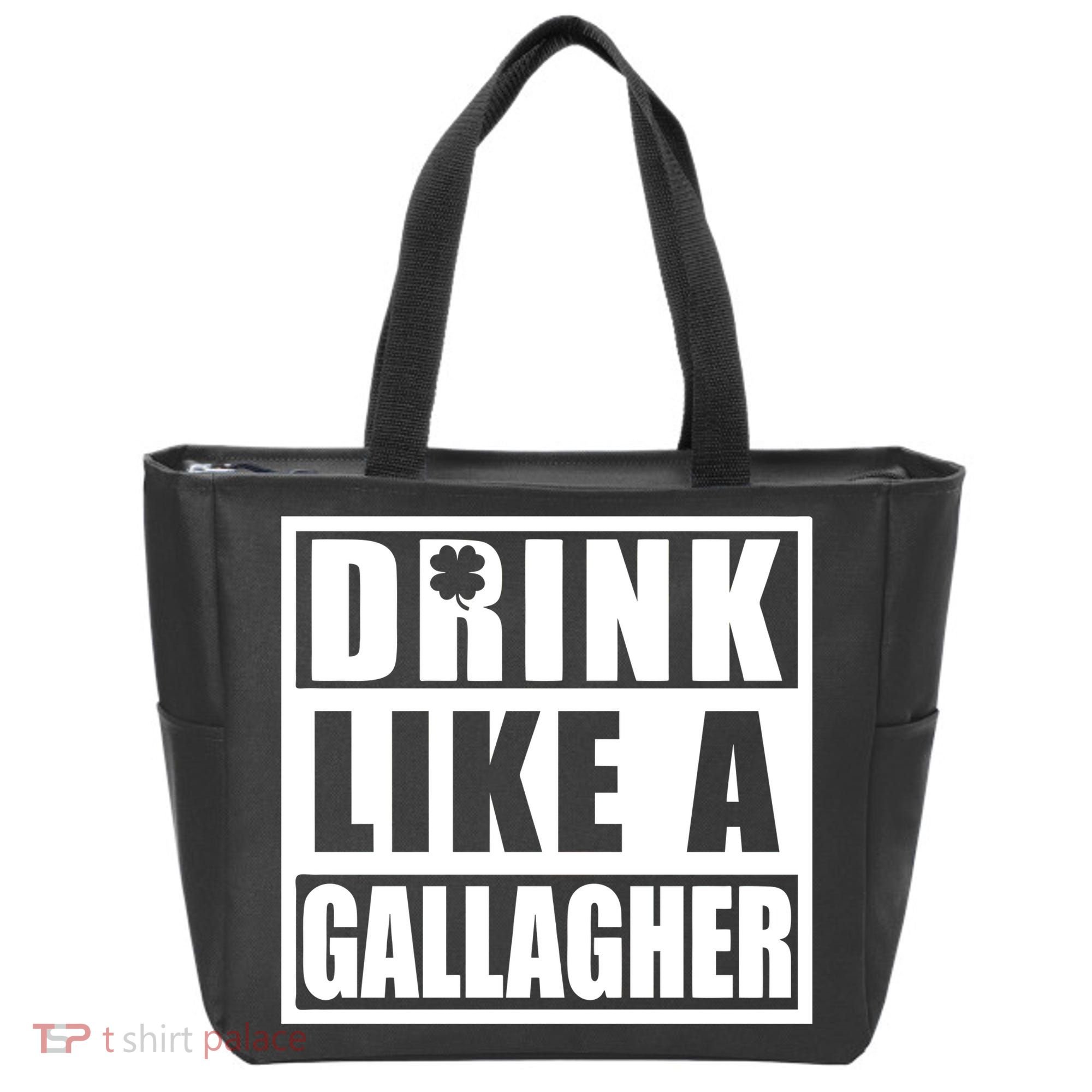 Drink Like A Gallagher Funny St. Patrick's Day Irish Clover Tote Bag
