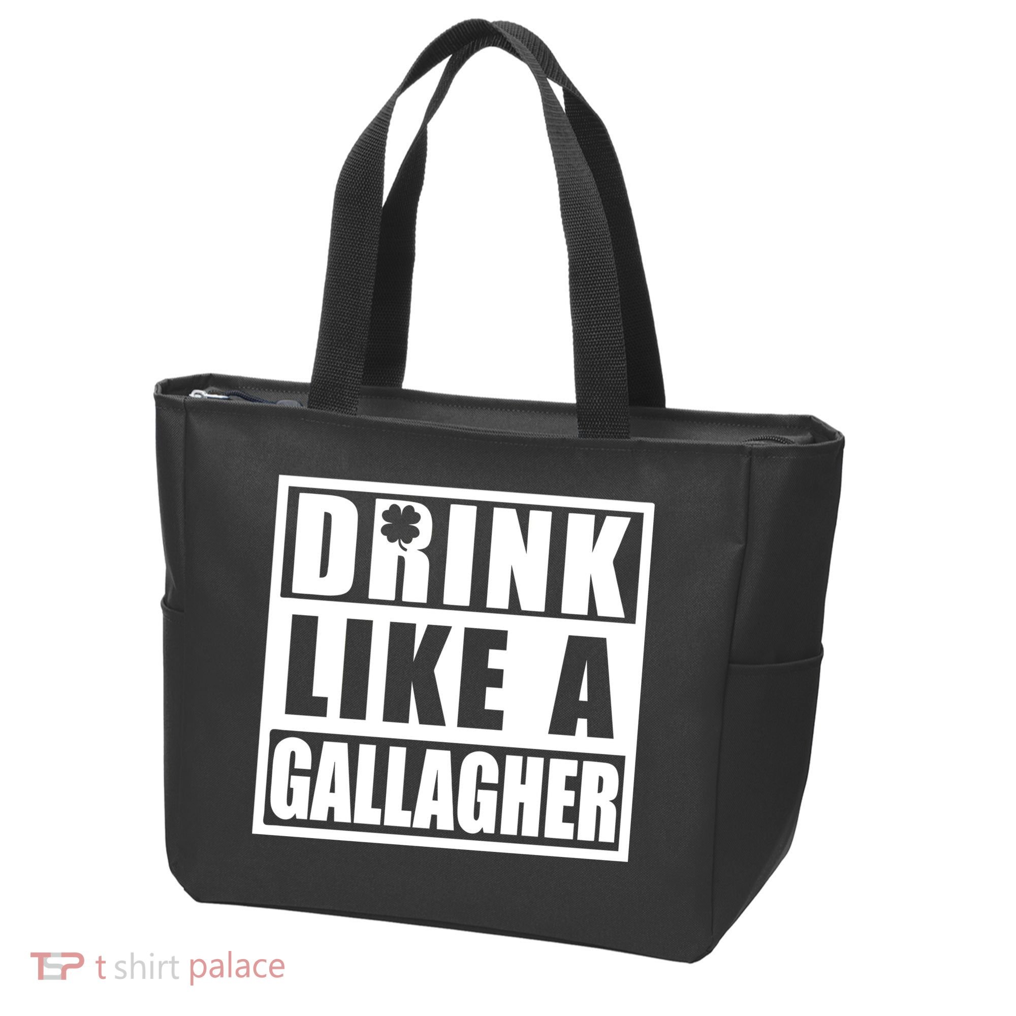 Drink Like A Gallagher Funny St. Patrick's Day Irish Clover Tote Bag