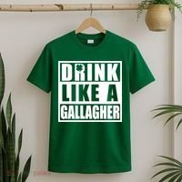 Drink Like A Gallagher Funny St. Patrick's Day Irish Clover T-Shirt thumb 2