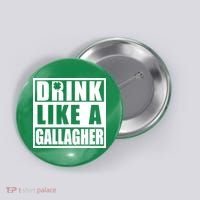 Drink Like A Gallagher Funny St. Patrick's Day Irish Clover Button thumb 0