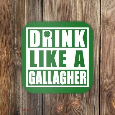 Drink Like A Gallagher Funny St. Patrick's Day Irish Clover Coaster