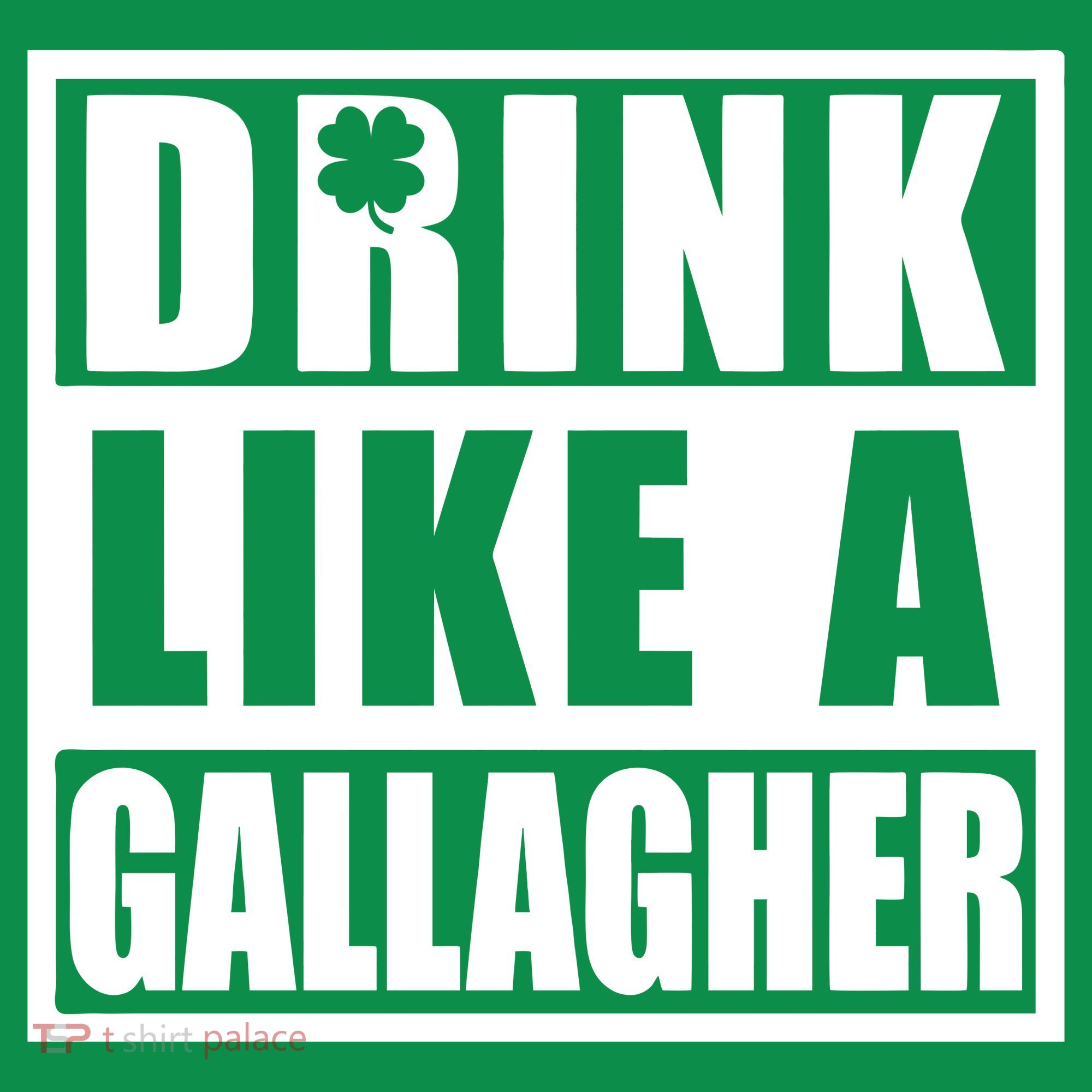 Drink Like A Gallagher Funny St. Patrick's Day Irish Clover Coaster