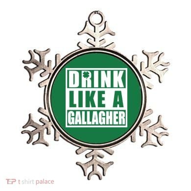 Drink Like A Gallagher Funny St. Patrick's Day Irish Clover Ornament