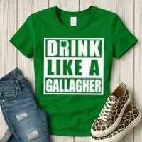 Drink Like A Gallagher Funny St. Patrick's Day Irish Clover Women's T-Shirt thumb 3