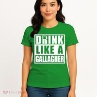 Drink Like A Gallagher Funny St. Patrick's Day Irish Clover Women's T-Shirt thumb 4