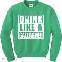 Drink Like A Gallagher Funny St. Patrick's Day Irish Clover Kids Sweatshirt thumb 0