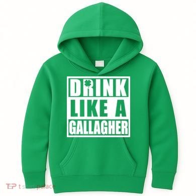 Drink Like A Gallagher Funny St. Patrick's Day Irish Clover Kids Hoodie