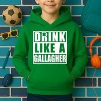 Drink Like A Gallagher Funny St. Patrick's Day Irish Clover Kids Hoodie thumb 2