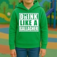 Drink Like A Gallagher Funny St. Patrick's Day Irish Clover Kids Hoodie thumb 3