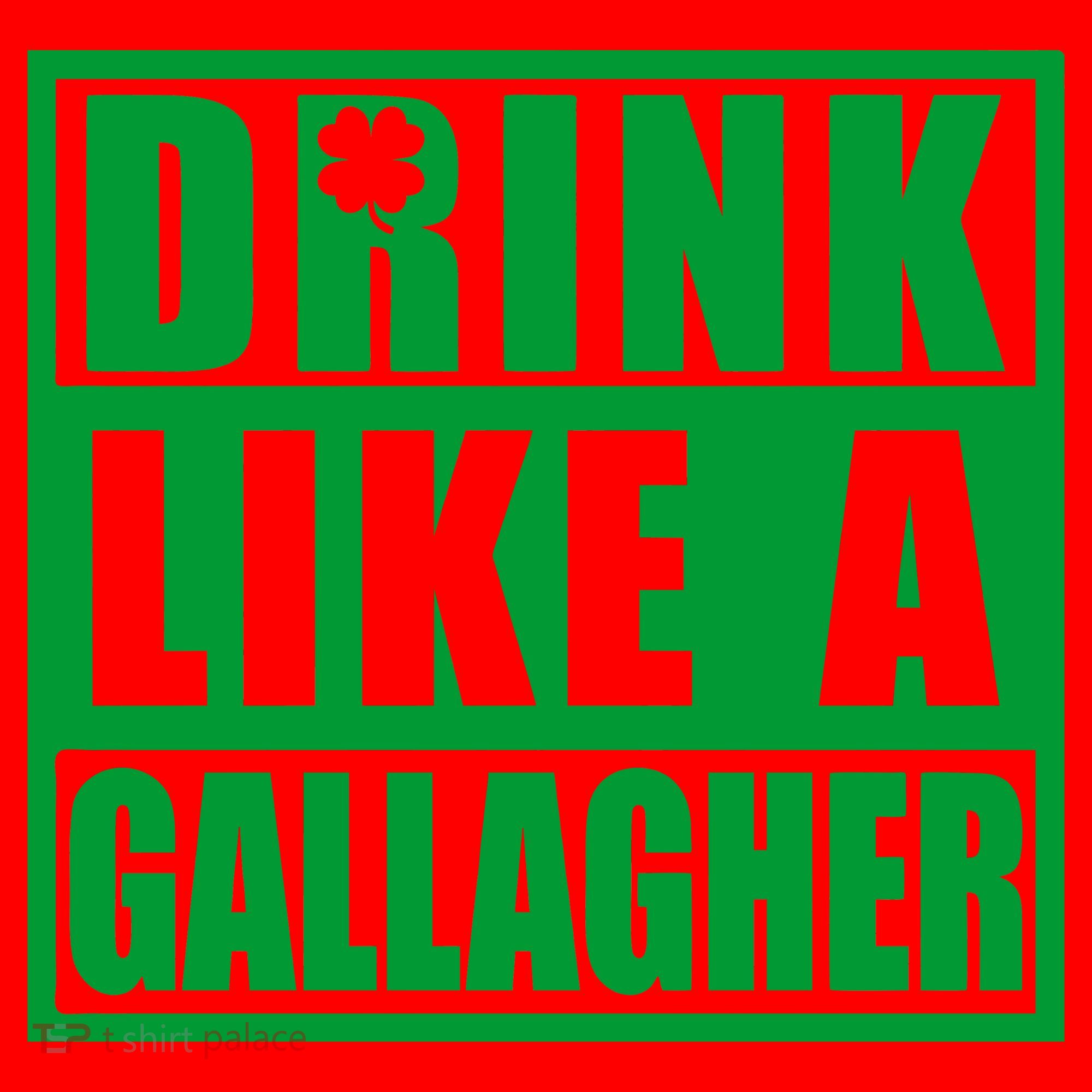 Drink Like A Gallagher Funny St. Patrick's Day Irish Clover Santa Hat