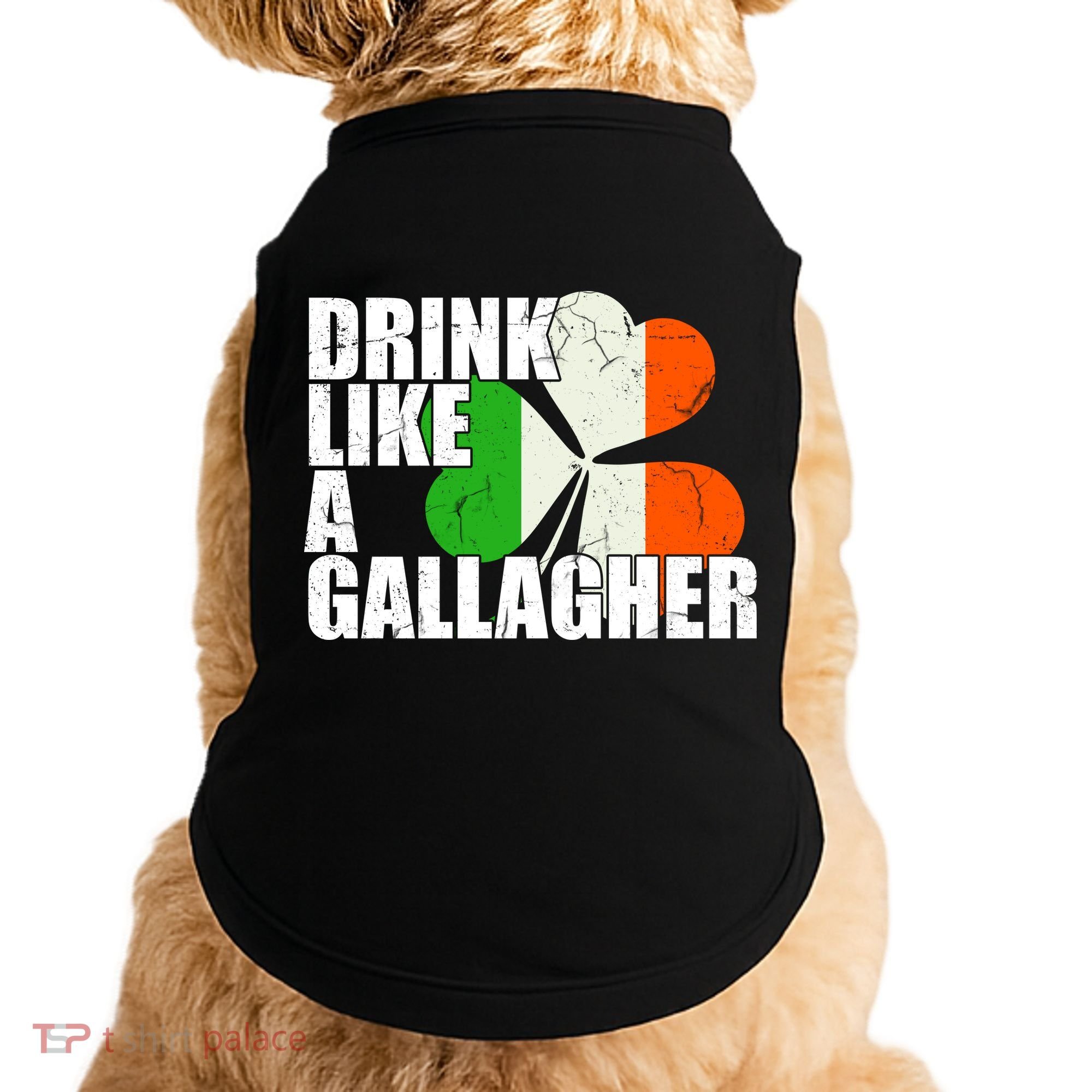 Drink Like A Gallagher Irish Clover Doggie Tank