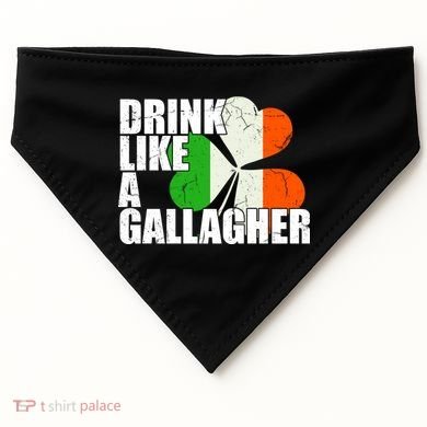 Drink Like A Gallagher Irish Clover USA-Made Doggie Bandana
