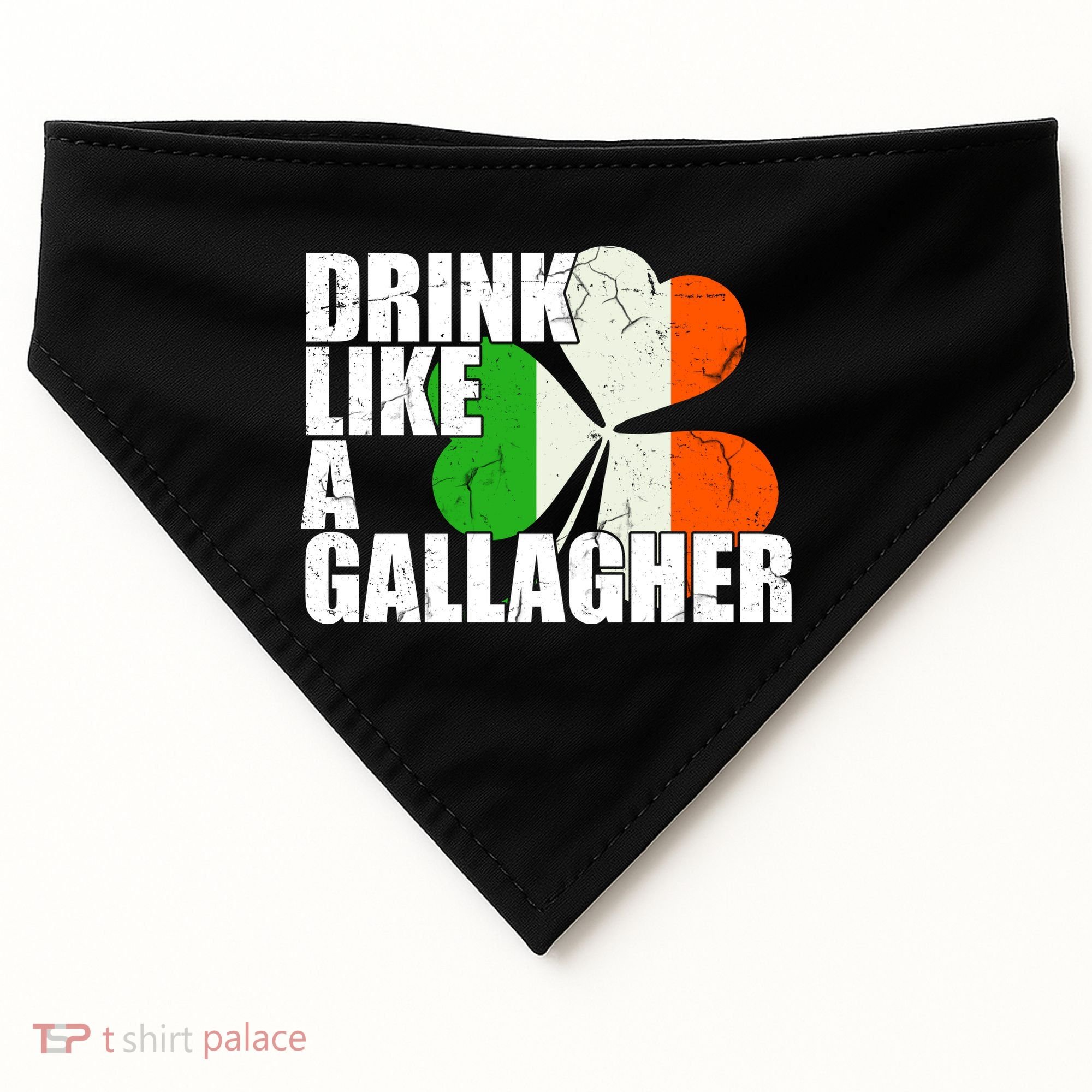 Drink Like A Gallagher Irish Clover USA-Made Doggie Bandana