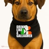 Drink Like A Gallagher Irish Clover USA-Made Doggie Bandana thumb 1