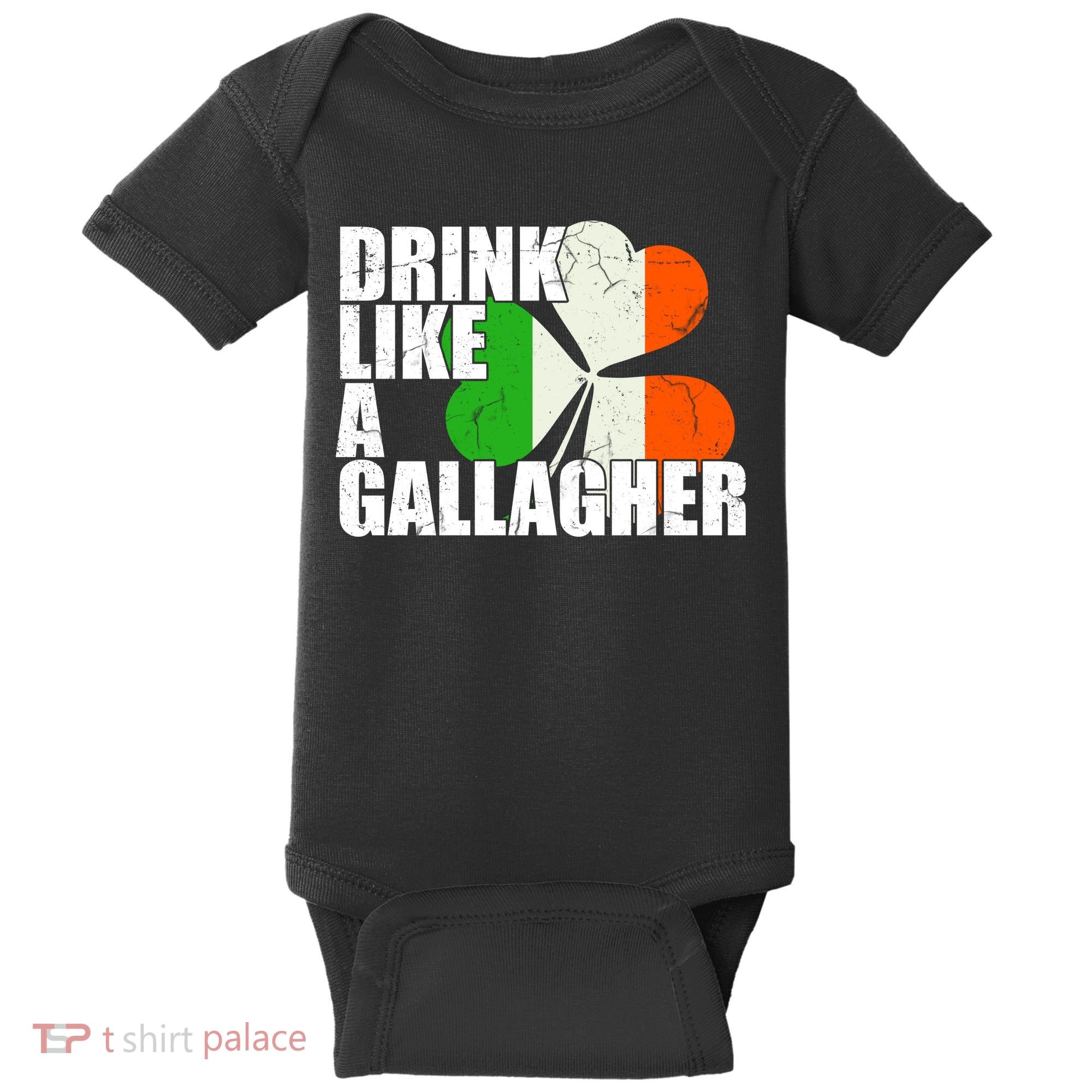 Drink Like A Gallagher Irish Clover Baby Bodysuit