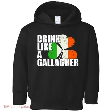 Drink Like A Gallagher Irish Clover Toddler Hoodie