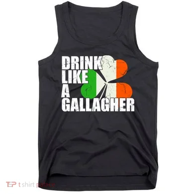 Drink Like A Gallagher Irish Clover Tank Top