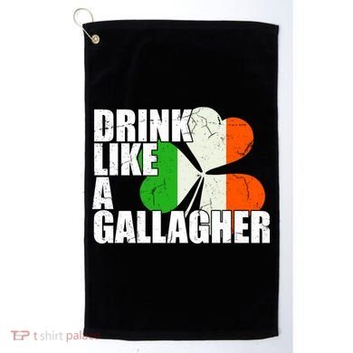Drink Like A Gallagher Irish Clover Golf Towel