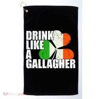 Drink Like A Gallagher Irish Clover Golf Towel thumb 0