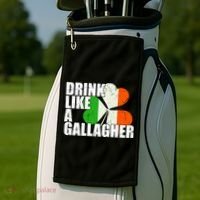 Drink Like A Gallagher Irish Clover Golf Towel thumb 2