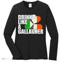 Drink Like A Gallagher Irish Clover Women's Long Sleeve Shirt thumb 0